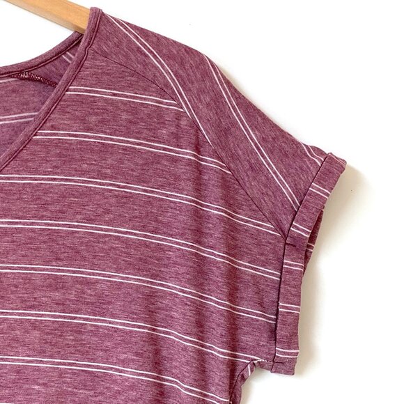 Kuhl Womens Lisette Short Sleeve V-Neck Henley Shirt Size M Striped Tee UPF 50+ - Picture 6 of 15